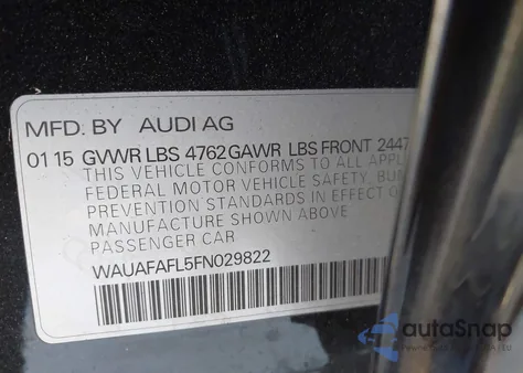 2015 Audi A4 2.0T Premium from USA, damaged, VIN WAUAFAFL5FN029822